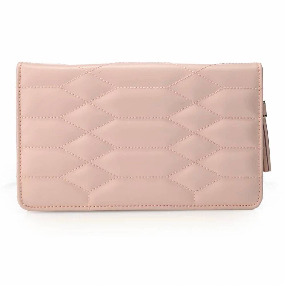 NEW WOLF women's caroline quilted leather slim travel jewelry in rose quartz